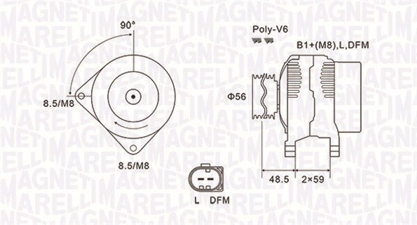 Generator 14 V MAGNETI MARELLI 063731644010