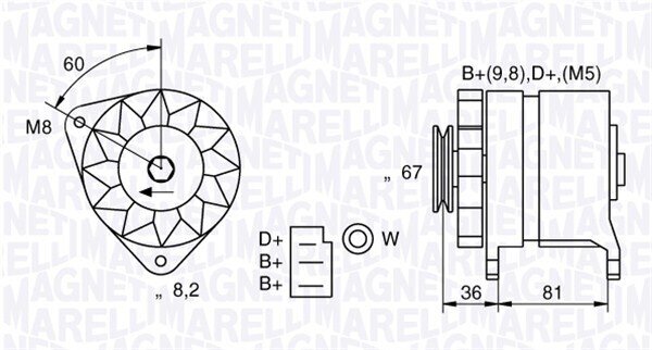 Generator 12 V MAGNETI MARELLI 054022384010