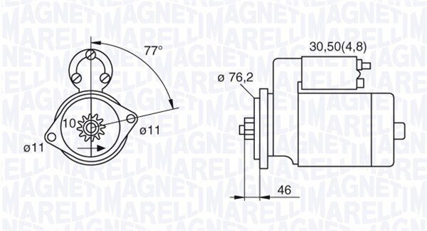 Starter 12 V 1,7 kW MAGNETI MARELLI 063521230160