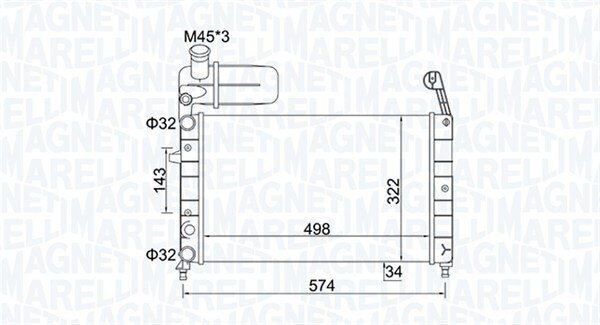 Kühler, Motorkühlung MAGNETI MARELLI 350213154400