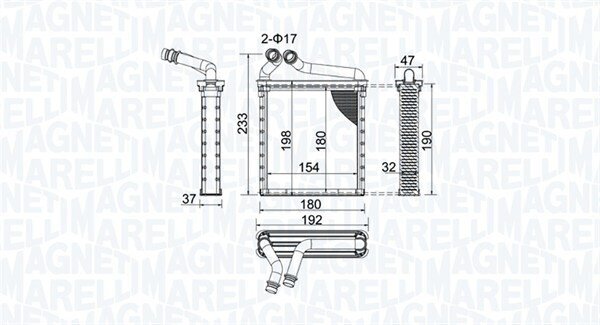 Wärmetauscher, Innenraumheizung MAGNETI MARELLI 350218442000