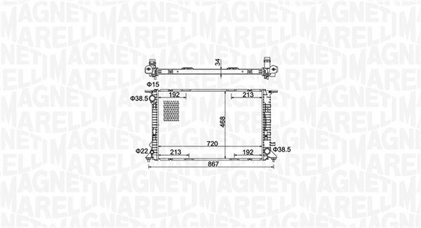 Kühler, Motorkühlung MAGNETI MARELLI 350213195800