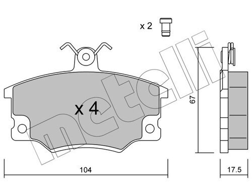 Bremsbelagsatz, Scheibenbremse METELLI 22-0030-1