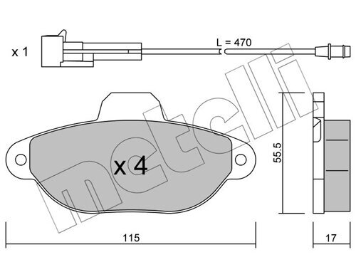 Bremsbelagsatz, Scheibenbremse METELLI 22-0159-0