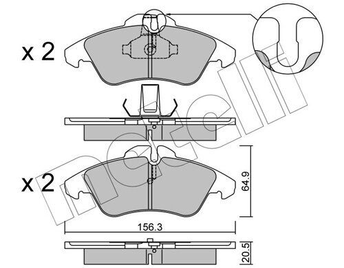 Bremsbelagsatz, Scheibenbremse METELLI 22-0256-0