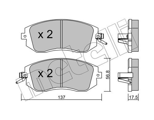 Bremsbelagsatz, Scheibenbremse METELLI 22-0500-1