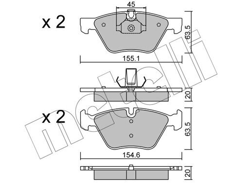 Bremsbelagsatz, Scheibenbremse METELLI 22-0557-3