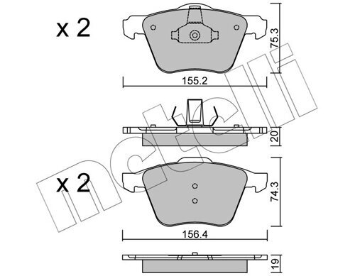 Bremsbelagsatz, Scheibenbremse METELLI 22-0599-1