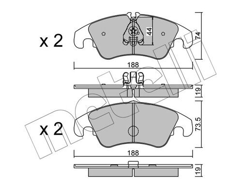 Bremsbelagsatz, Scheibenbremse METELLI 22-0775-0