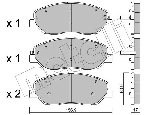 Bremsbelagsatz, Scheibenbremse METELLI 22-0787-0