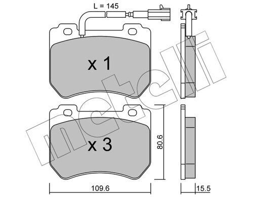 Bremsbelagsatz, Scheibenbremse METELLI 22-0848-0