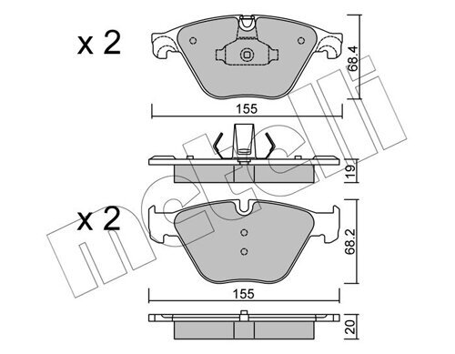 Bremsbelagsatz, Scheibenbremse METELLI 22-0918-0