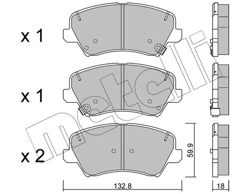 Bremsbelagsatz, Scheibenbremse METELLI 22-0944-0