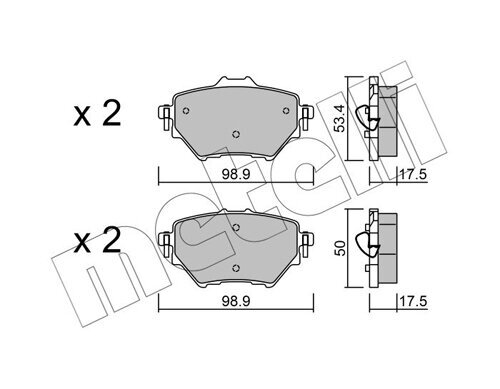 Bremsbelagsatz, Scheibenbremse METELLI 22-0987-0