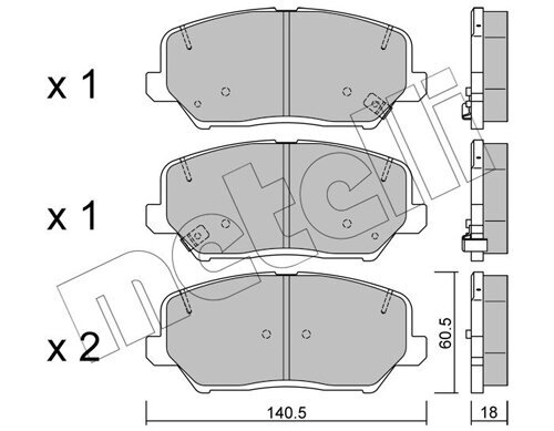 Bremsbelagsatz, Scheibenbremse METELLI 22-0997-0