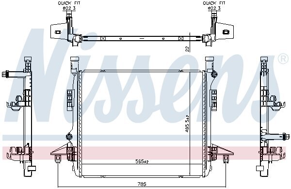 Kühler, Motorkühlung NISSENS 606780