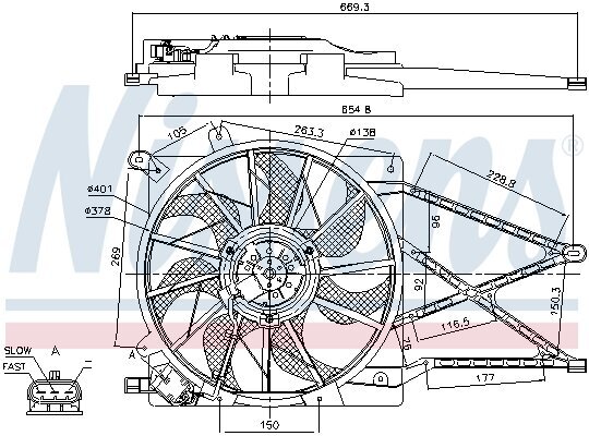 Lüfter, Motorkühlung 12 V NISSENS 85175