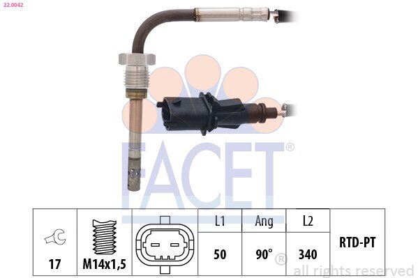 Sensor, Abgastemperatur FACET 22.0042