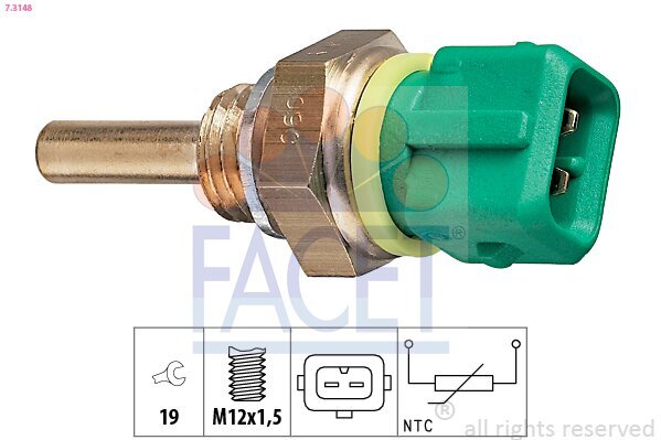 Sensor, Kühlmitteltemperatur FACET 7.3148