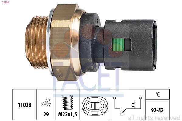 Temperaturschalter, Kühlerlüfter FACET 7.5128