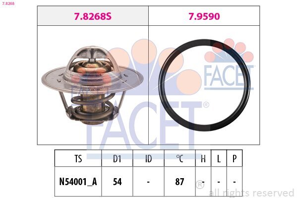 Thermostat, Kühlmittel FACET 7.8268