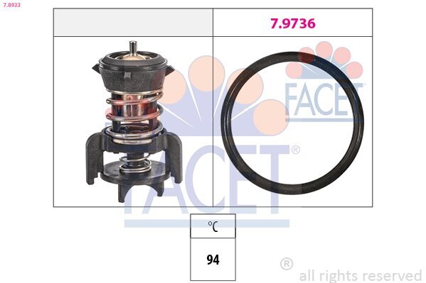 Thermostat, Kühlmittel FACET 7.8933