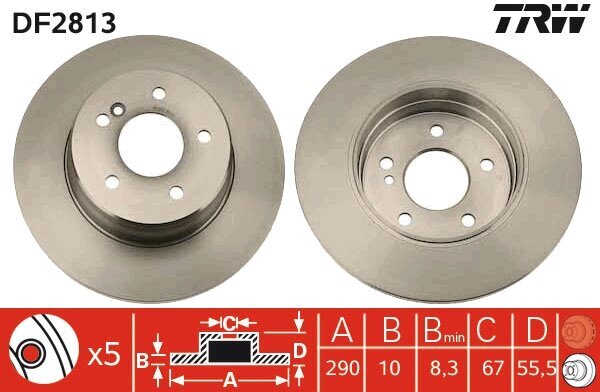 Bremsscheibe TRW DF2813