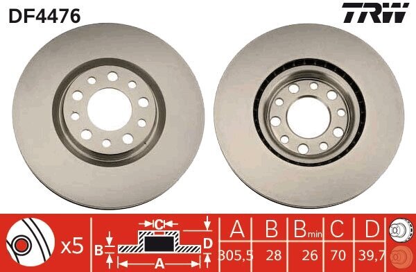 Bremsscheibe TRW DF4476