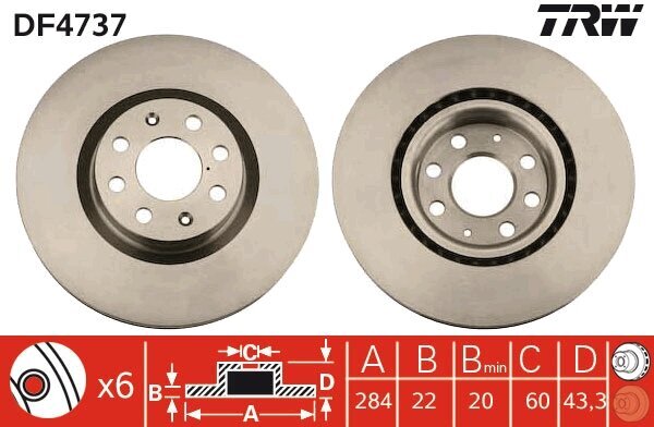 Bremsscheibe TRW DF4737