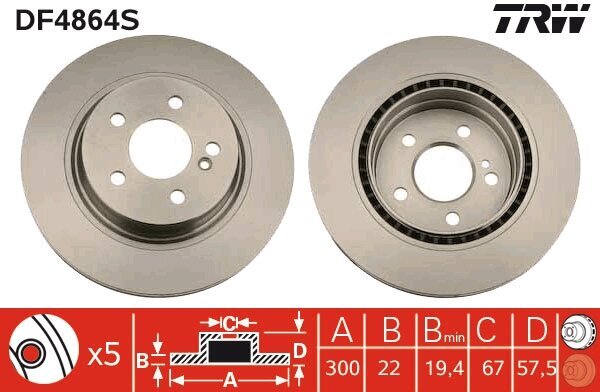 Bremsscheibe TRW DF4864S