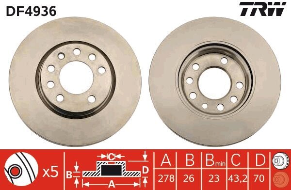 Bremsscheibe TRW DF4936