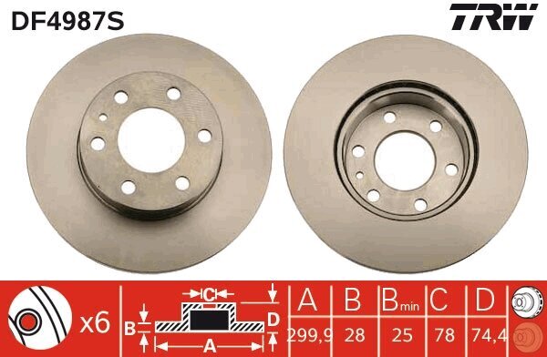 Bremsscheibe TRW DF4987S