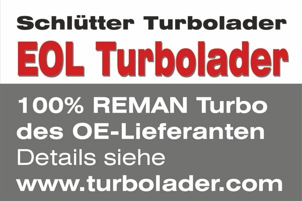 Lader, Aufladung SCHLÜTTER TURBOLADER 172-05655EOL