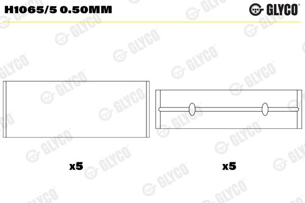 Kurbelwellenlager GLYCO H1065/5 0.50mm