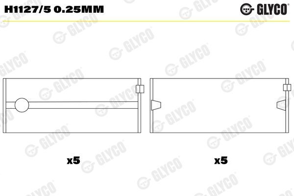 Kurbelwellenlager GLYCO H1127/5 0.25mm