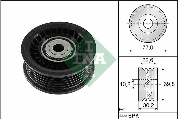 Umlenk-/Führungsrolle, Keilrippenriemen INA 532 1075 10