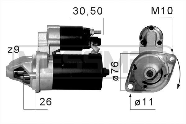 Starter 12 V 1,2 kW ERA 220662A