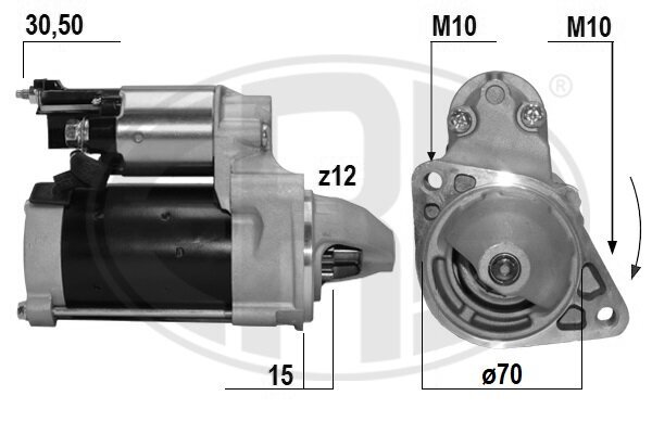 Starter 12 V 1,7 kW ERA 220670A