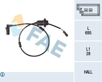 Sensor, Raddrehzahl FAE 78108