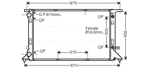 Kühler, Motorkühlung AVA QUALITY COOLING AIA2293