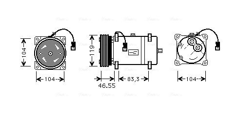 Kompressor, Klimaanlage AVA QUALITY COOLING CNAK161