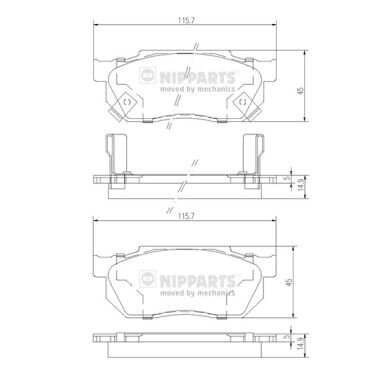 Bremsbelagsatz, Scheibenbremse NIPPARTS J3604019