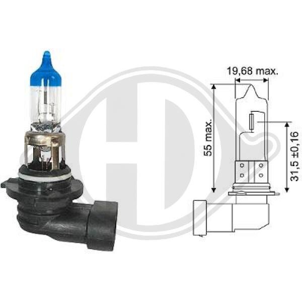 Glühlampe, Fernscheinwerfer 12 V 60 W HB3 DIEDERICHS LID10068