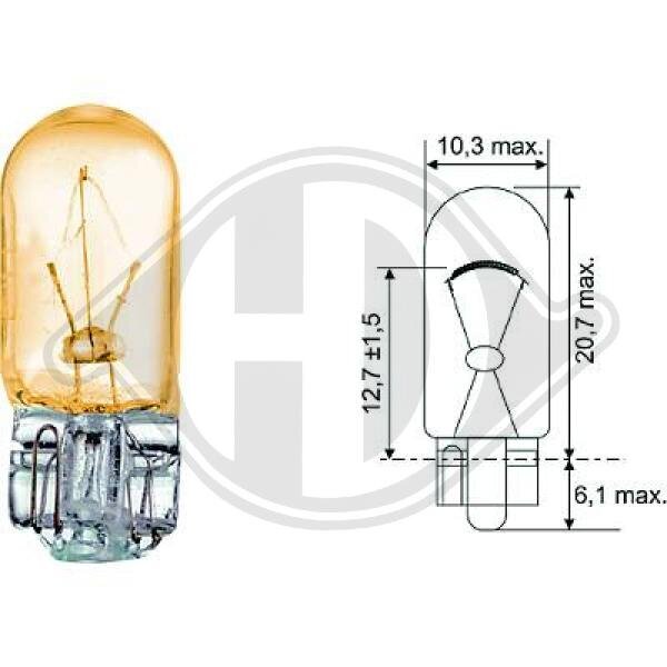 Glühlampe, Blinkleuchte 12 V 5 W W5W DIEDERICHS LID10079