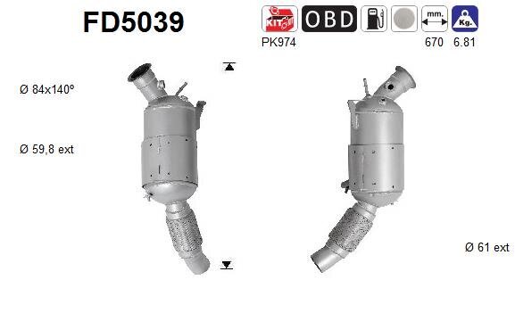 Ruß-/Partikelfilter, Abgasanlage AS FD5039