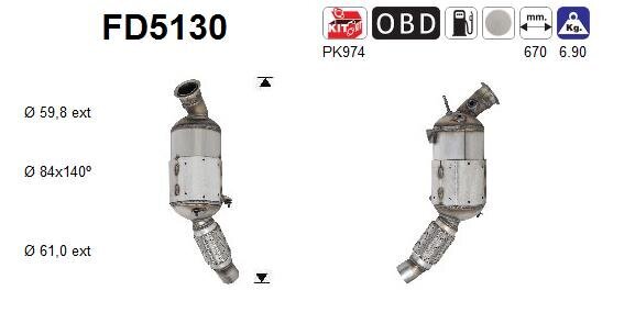 Ruß-/Partikelfilter, Abgasanlage AS FD5130