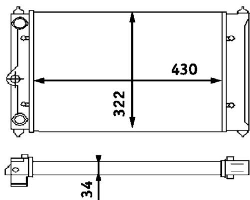 Kühler, Motorkühlung MAHLE CR 408 000S