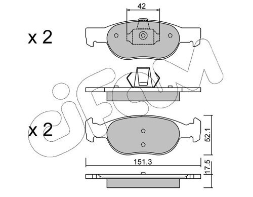 Bremsbelagsatz, Scheibenbremse CIFAM 822-079-1