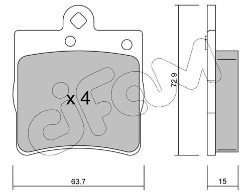 Bremsbelagsatz, Scheibenbremse CIFAM 822-343-0