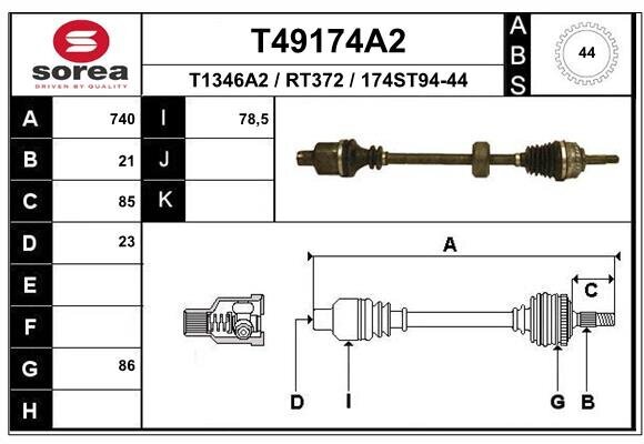 Antriebswelle EAI T49174A2